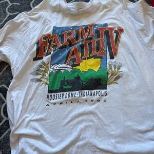 Vintage Farm Aid IV Shirt XL Johnny Cash Willie Nelson Neil Young Guns N Roses